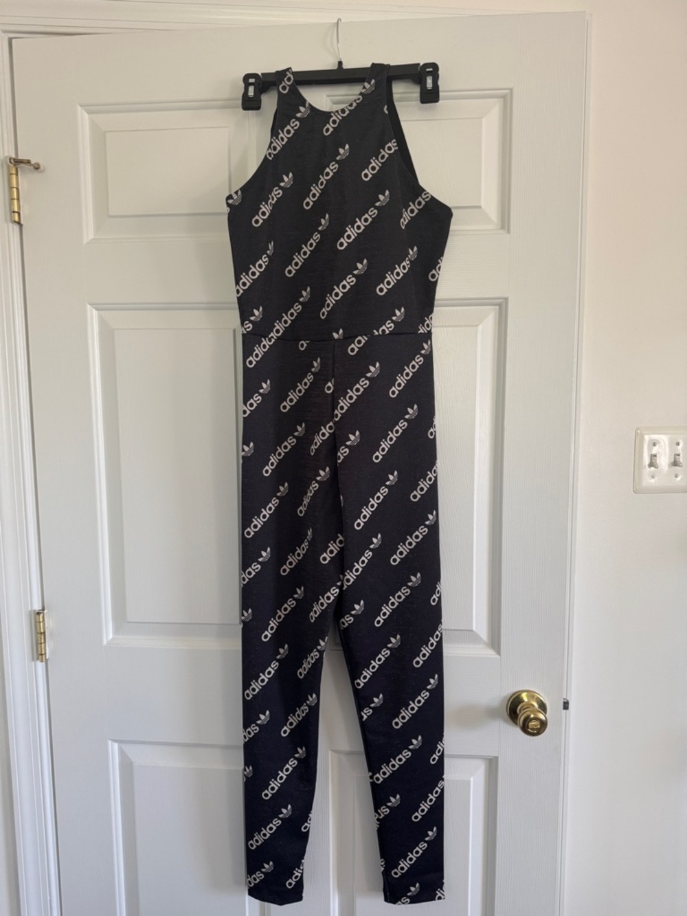 adidas Black All-Over Logo Tank Jumpsuit